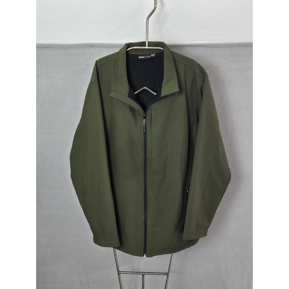 Swiss Tech Softshell Jacket‎ Men Sz 3XL Olive Green Full Zip Fleece Lined